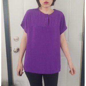 80s‎ Purple Boxy Blouse